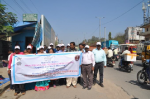 Campaigning on hygiene and hand washing on Balanagar main road.