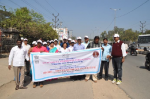 Campaigning on hygiene and hand washing on Balanagar main road.