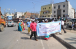 Campaigning on hygiene and hand washing on Balanagar main road.