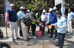 Campaigning on hygiene and hand washing on Balanagar main road