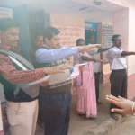 (Taking Swachhta Pledge at Barabodia Nodal Upper Primary School, Barabodia,Dist- Cuttack)