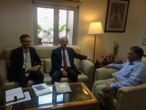 Dr. Martin Hanz, Deputy Chief of Mission Head of Economic and Global Affairs and Dr. Philipp Stammler, Counsellor Economic and Commercial had a courtesy call meeting with Shri Madhav Lal